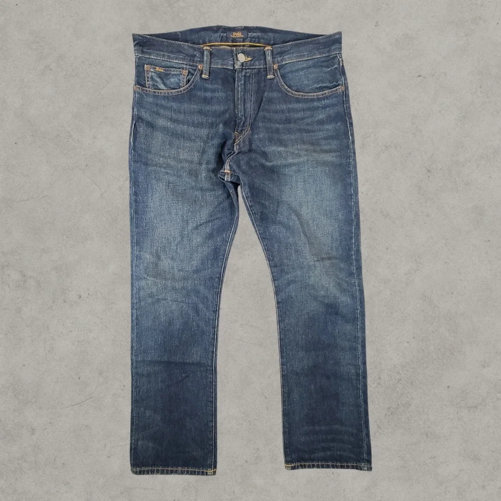 Polo Ralph Lauren Hampton Relaxed Straight Jeans Mens 33x30 Dark Wash Denim
